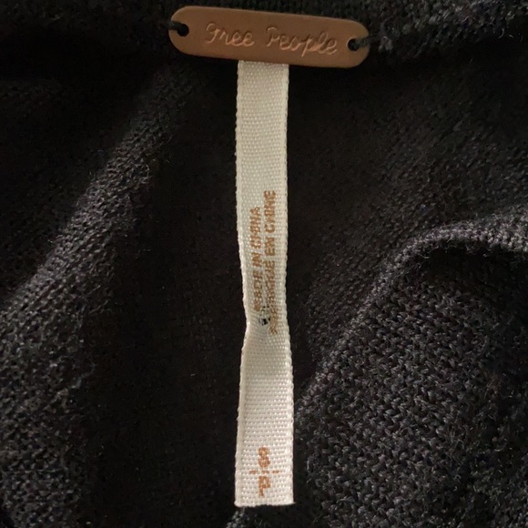 Free People Black Cap Sleeve Knit Sweater Sheath Dress - S - Picture 10 of 12